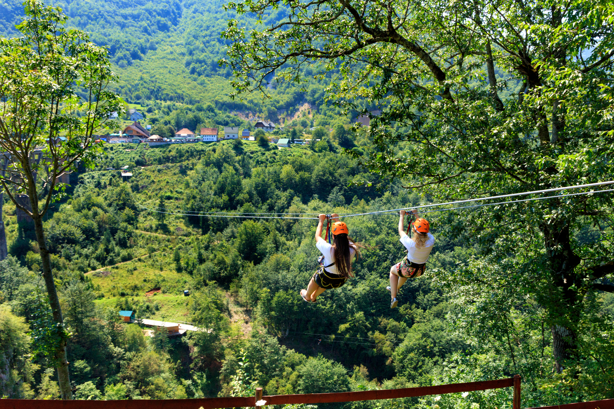 Family fun at zipline Bovec